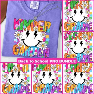 Back To School Bundle Retro Teacher First Day of School Png, Kindergarten, Pre-k 1st/2nd/3rd Grade, School Bundle Png, Back To School