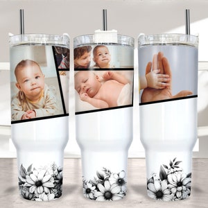 40oz Picture Tumbler Wrap Sublimation PNG, Photo 40oz Tumbler PNG, 40oz Sublimation Design, Add Photo PNG Tumbler Design Download