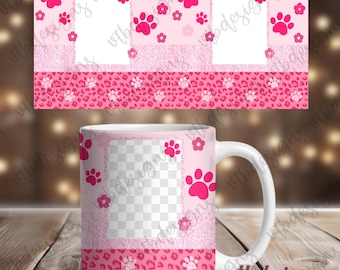 Dog Add Photo Mug Wrap PNG Sublimation Designs (Digital Download)