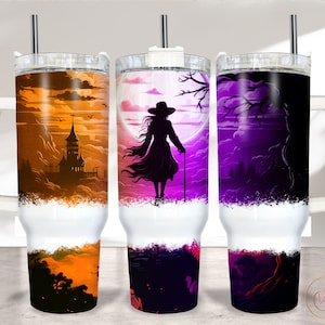 40oz Witch Tumbler Wrap Sublimation PNG, Pumpkin 40oz Tumbler PNG, 40oz Sublimation Design, Halloween Tumbler Design Download