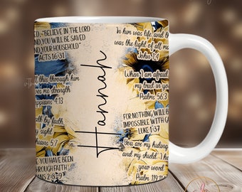 Bible Verse Christian Coffee Mug Wrap, Faith Mug Wrap PNG,11 oz Mug Wrap, 15 oz Mug Wrap,Christian Mug Wrap Sublimation Religious Mug