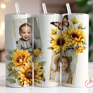 Foto di girasole per tumbler, immagine tumbler in formato PNG, disegni a sublimazione, download digitale