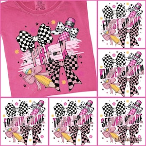 Preppy Back to School Bundle PNG, Coquette Teacher First Day of School Shirt Design, Pencil Bow Back To School, Pre-k 1st/2nd/3rd Grade