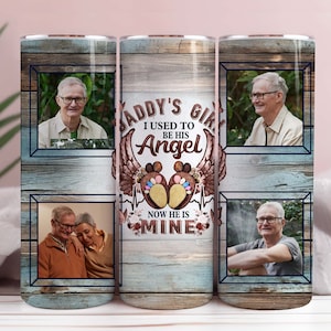 Photo Memorial Tumbler Wrap, Father&#39;s Day Png, Child Memorial Sublimation Tumbler Designs, 20oz Skinny Tumbler Design Png, Photo Tumbler Png