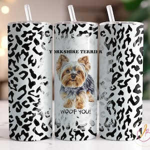 Dog Tumbler Wrap Bundle, Dog Tumbler PNG, 20oz Skinny Tumbler, Leopard Dog Sublimation Designs Digital Download, Funny Dog Mama Png