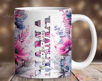 Tazza per mamma in formato PNG, design per sublimazione, tazza da 11 once, tazza da 15 once, download digitale, modello per tazza per sublimazione, tazza da caffè