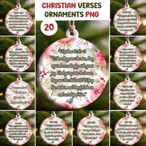 Bible Verse Christmas Ornament PNG Bundle - Sublimation Ornament Designs - Christmas Ornaments Sublimation Bundle - Ornament png