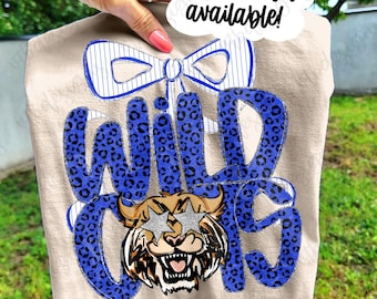 Wildcats School Spirit PNG Mascot Custom Football Coquette Png (Digital Download)