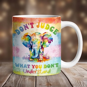 Autisme koffiemok wrap PNG, mok sublimatie ontwerpen, 11 oz mokomslag, 15 oz mokomslag, autisme mok sjabloon voor sublimatie, digitale download