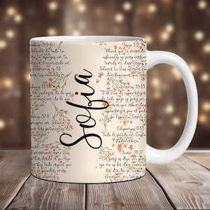 Spanish Christian Mug Sublimation Design, Spanish  Bible Verse Mug Wrap PNG, 11 oz Mug Wrap, 15 oz Mug Wrap, Spanish Mug Wrap Sublimation