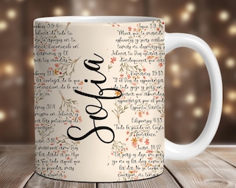 Spanish Christian Mug Sublimation Design, Spanish  Bible Verse Mug Wrap PNG, 11 oz Mug Wrap, 15 oz Mug Wrap, Spanish Mug Wrap Sublimation