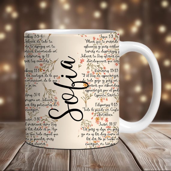 Spanish Christian Mug Sublimation Design, Spanish  Bible Verse Mug Wrap PNG, 11 oz Mug Wrap, 15 oz Mug Wrap, Spanish Mug Wrap Sublimation