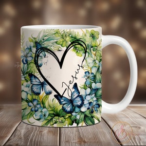Jesus Christian Mug Sublimation Design, Faith Mug Wrap PNG, 11 oz Mug Wrap, 15 oz Mug Wrap, Christian Mug Wrap Sublimation Religious Mug PNG