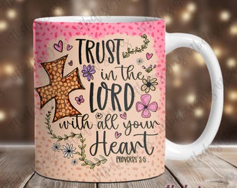 Christliche Tasse PNG Sublimationsdesigns 11 & 15 Unzen Mug Wrap Religiöse PNG (Digitaler Download)