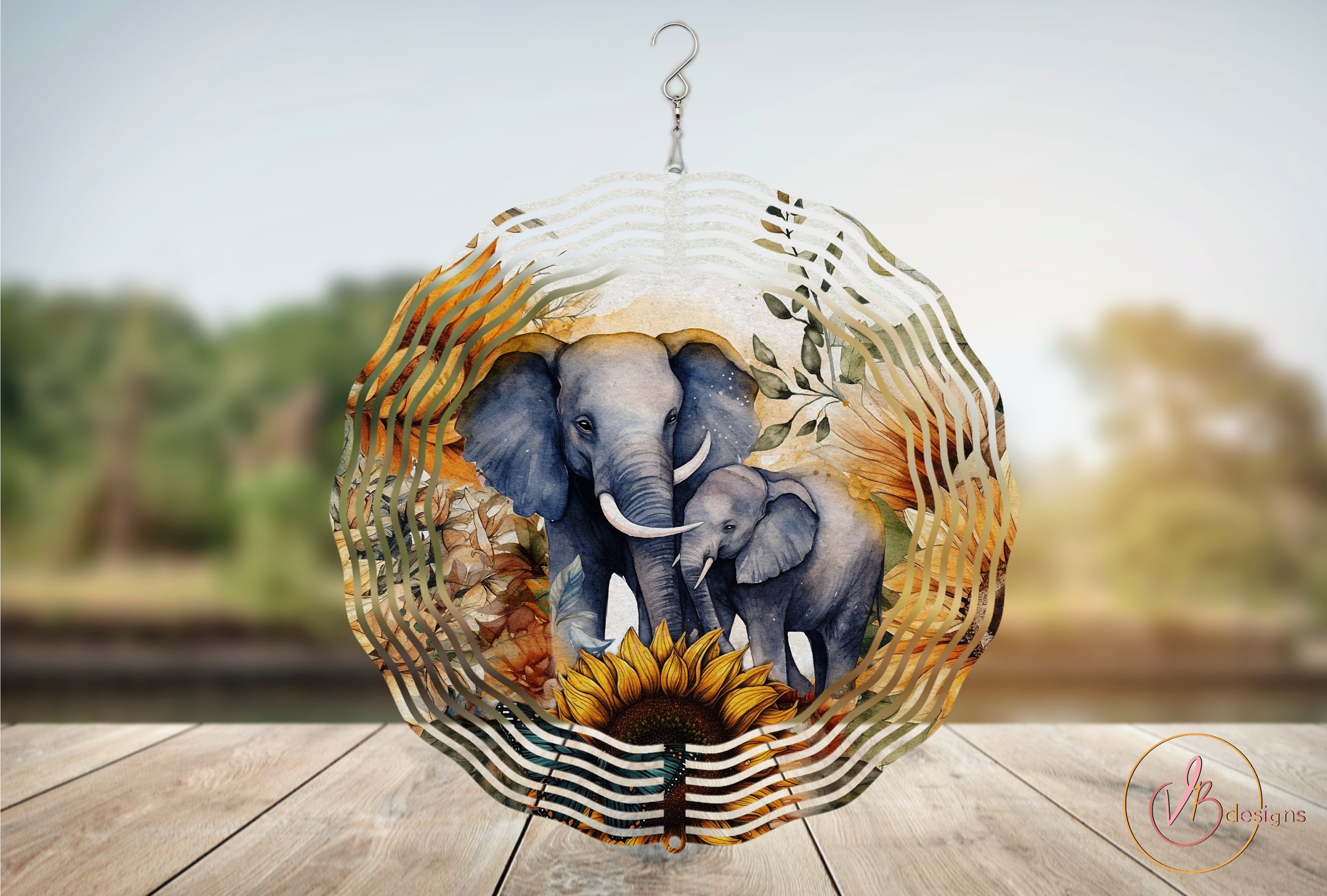 Handmade Indian Five Elephant Hanging Layer - Wall, Door, Or Christmas Decoration, Resin & Hand-Painted