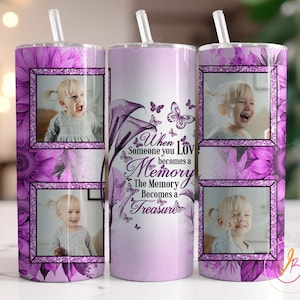 Photo Memorial Tumbler Wrap, Child Memorial Sublimation Tumbler Designs, 20oz Skinny Tumbler Design Png, Photo Tumbler, Digital File