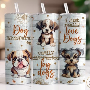 Dog Tumbler Wrap PNG, Dog Mom Tumbler PNG, 20oz Skinny Tumbler Sublimation Designs, Digital Download, Add Dog Name PNG