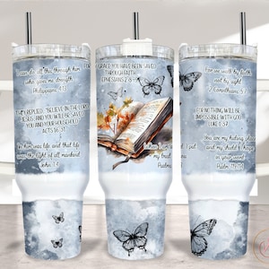 Verse Christian 40oz Tumbler Wrap Sublimation PNG, Religious 40oz Wrap, 40oz Sublimation Design, Bible Verse 40oz Quencher, 40oz Bible