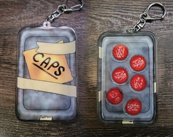 Bottlecap Caps Stash Tin Shaker Keychain