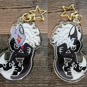 Chaveiro de chacal com máscara/sem máscara de dois lados