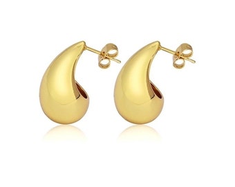Boucles d'oreilles de luxe en laiton plaqué or 24 carats de haute qualité