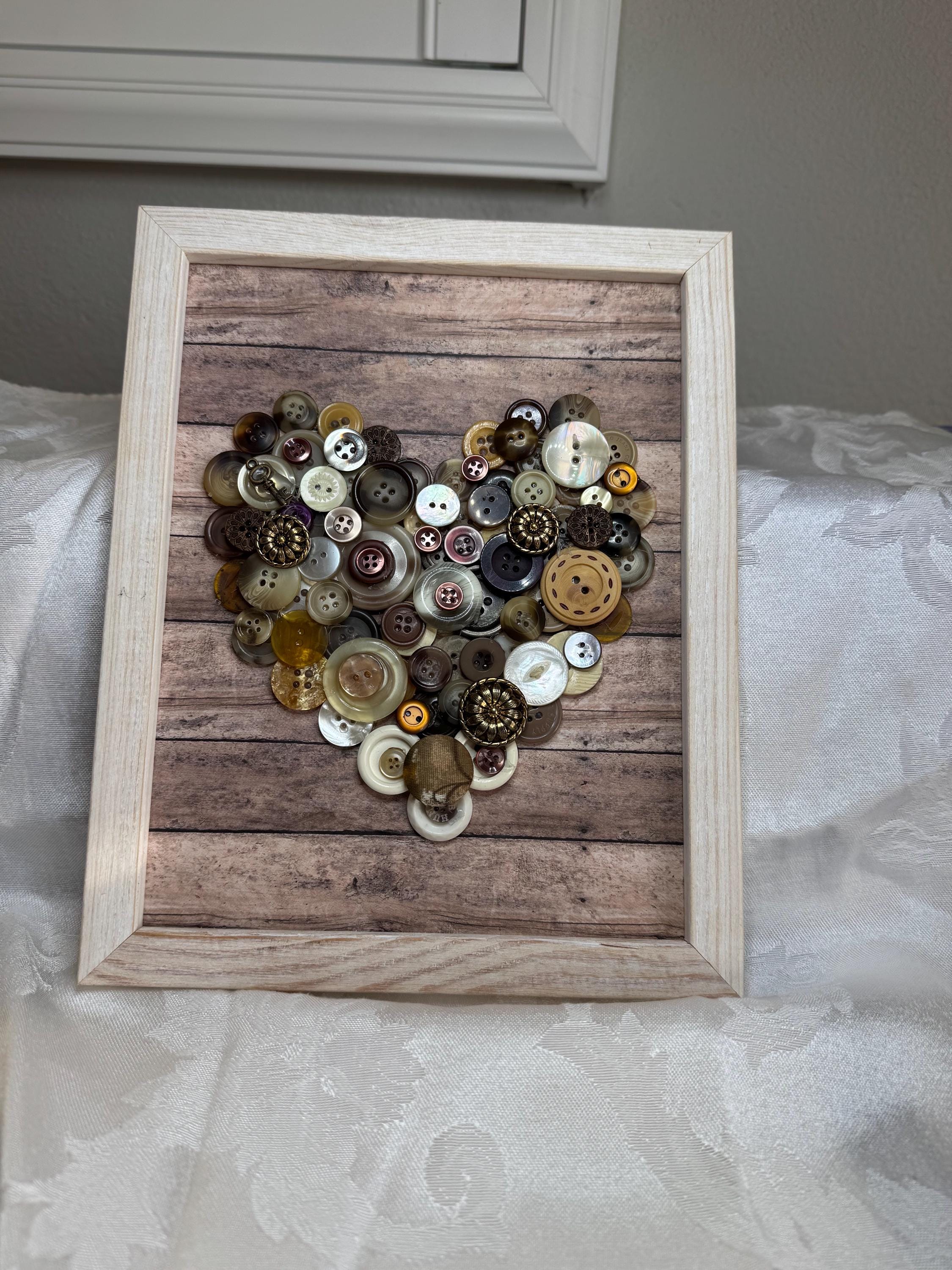 Art Heart Button Earrings