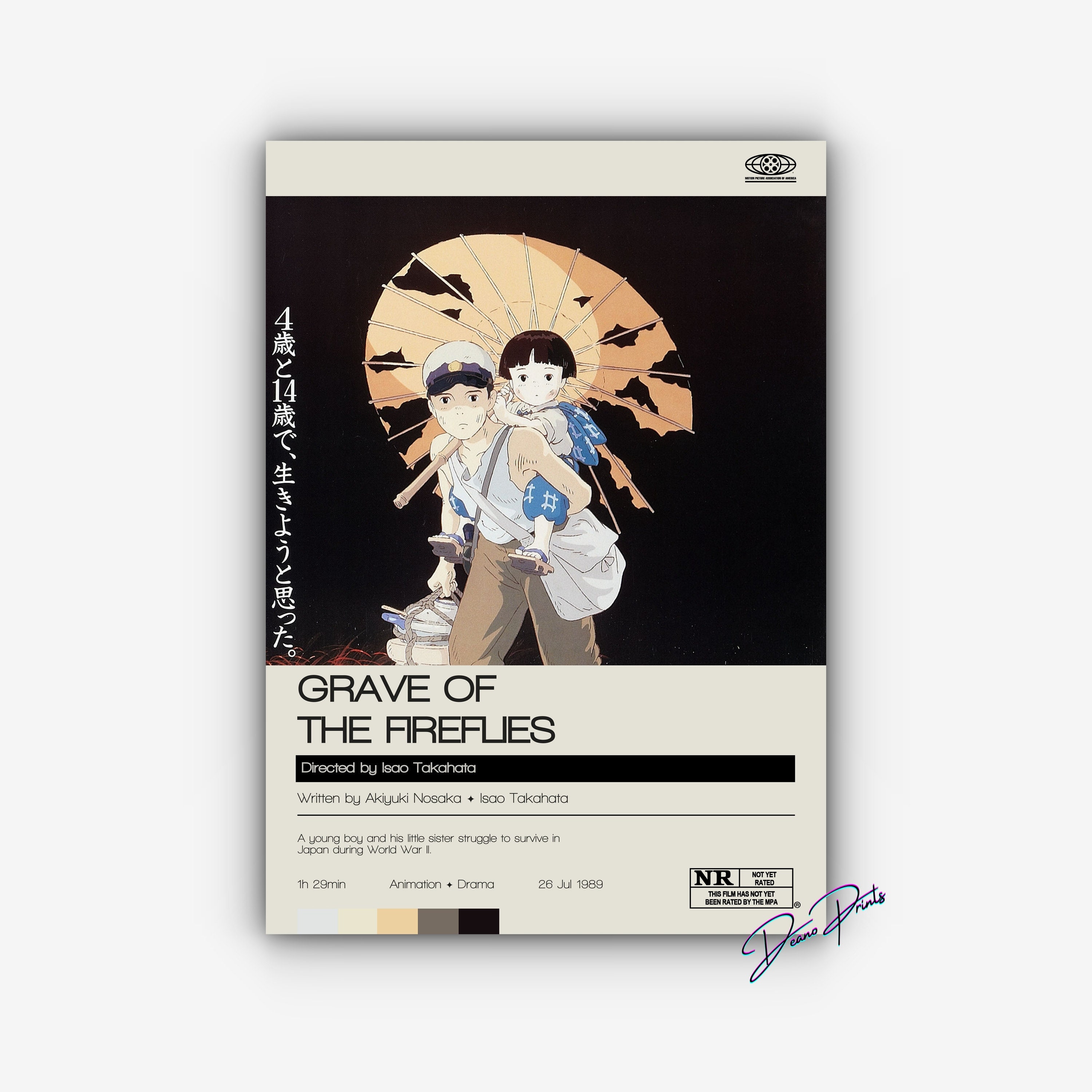 Grave of the Fireflies Minimalist Movie Posters
