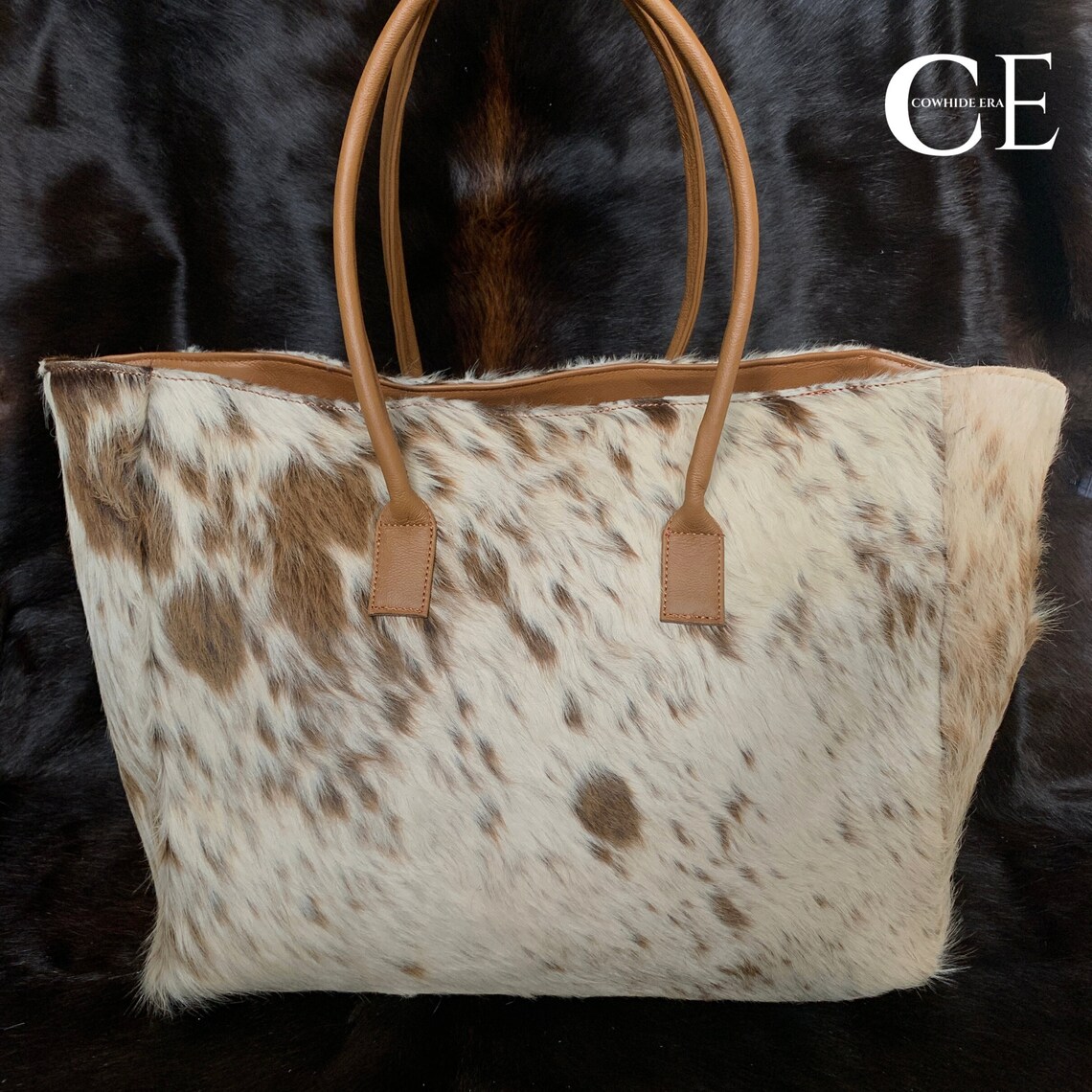 COWHIDE PURSE TOTE Bag Women Shoulder Bags Cowhide Leather Etsy