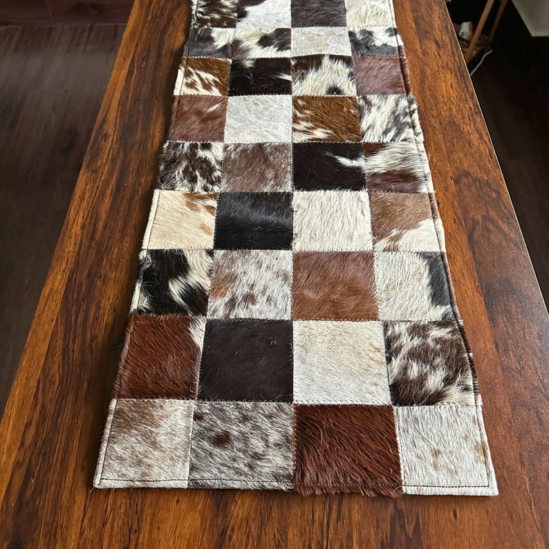 Leather Cowhide Patchwork Rug Tricolor Cowhide Rug Patchwork Hair on