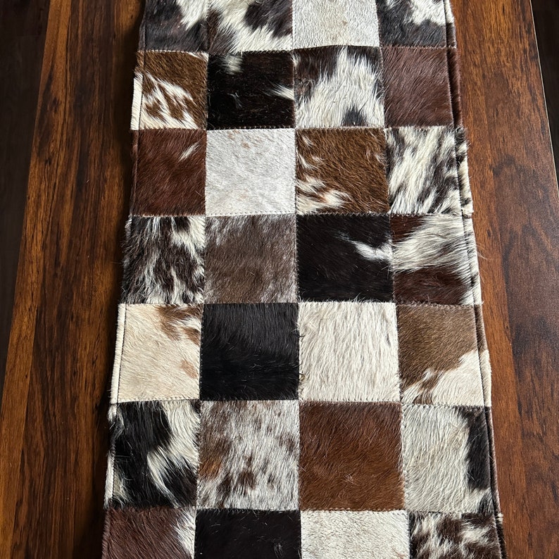 Leather Cowhide Patchwork Rug Tricolor Cowhide Rug Patchwork Hair on