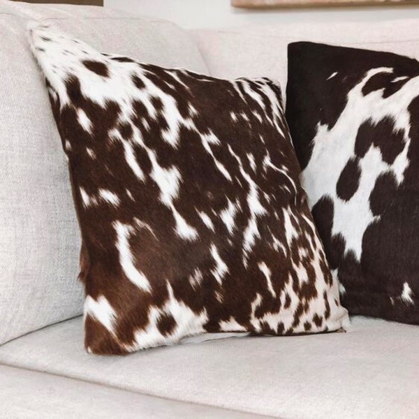 Cowhide Pillow Etsy