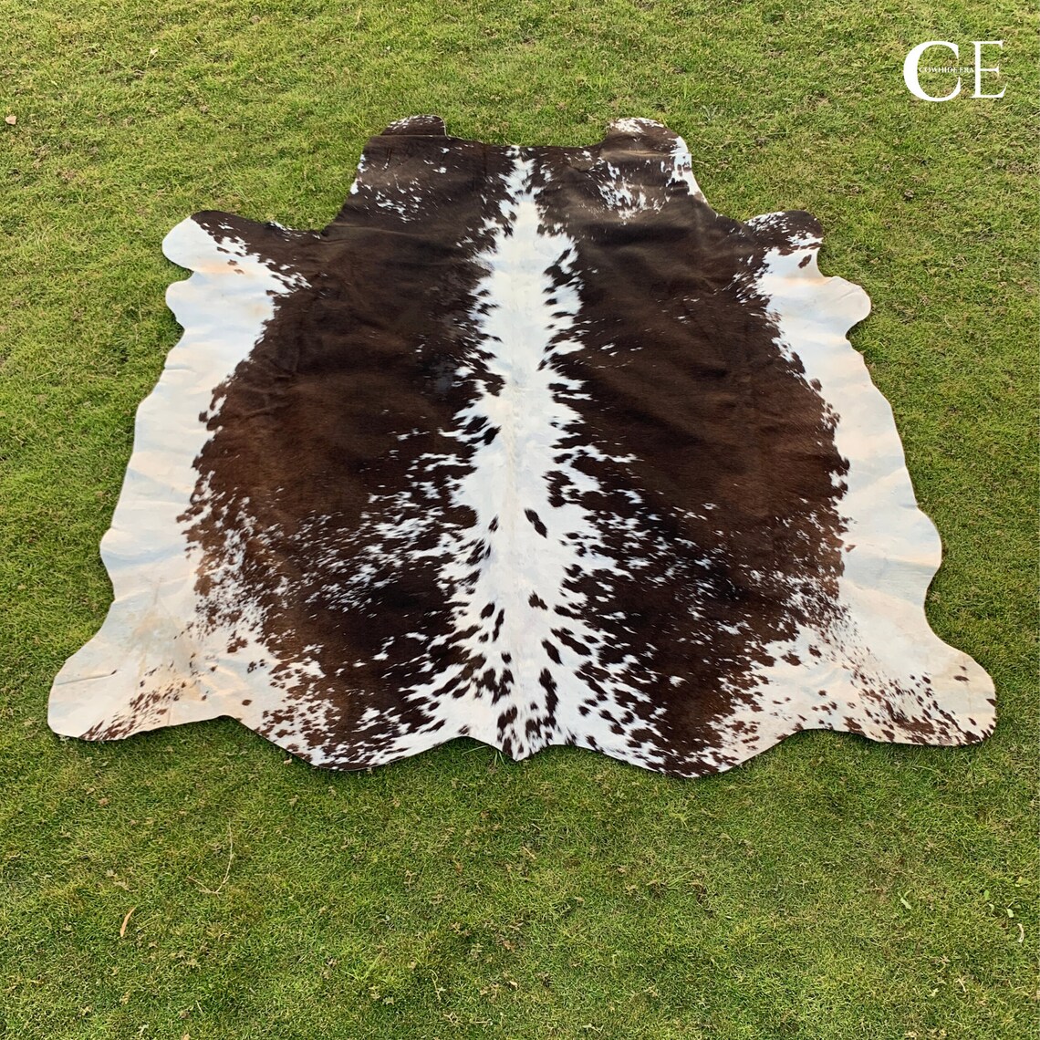 LARGE COWHIDE RUG Tricolor Cowhide Brindle Cowhide Rug Etsy