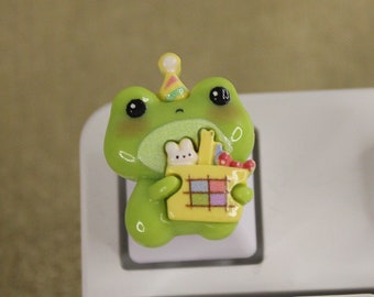 Kawaii Frog Character Keycaps, animal keycaps, cute keycaps, Birthday - 1pc