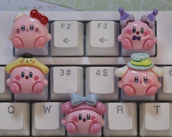 Keycap de personagem rosa, keycap de Kirb, keycap de personagem Kawaii, keycap de desenho animado, keycap de melodia, keycap de canela, keycap de gatinho - 1 pc