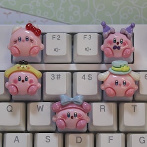 Pink Character Keycap, Kirb Keycap, Kawaii Character Keycap, Cartoon Keycap, Melody Keycap, Cinnamon Keycap, Kitty Keycap - 1 pc