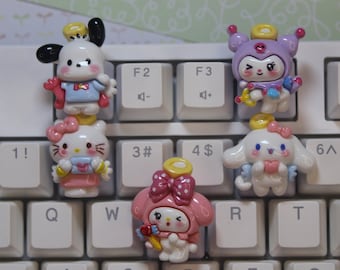 Kawaii Character Keycaps, Cupid Keycaps, Kitty Keycaps, animal keycaps, cute keycaps - 1pc