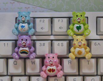 Teclas com desenho de urso kawaii, teclas de urso de desenho animado, teclas fofas - 1 unidade