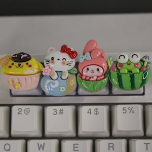 Kawaii Kitty Character Keycaps, Anime Kitty Keycaps, animal keycaps, cute keycaps - 1pc