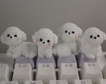 Kawaii Poodle Keycaps, Dog Keycaps, Maltese Keycap, Animal Keycaps, Cute Keycaps - 1pc
