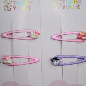 Kitty Hair Barrettes, Kitty & Friends Hair Clips, Animal Hair Clip - 2 PC