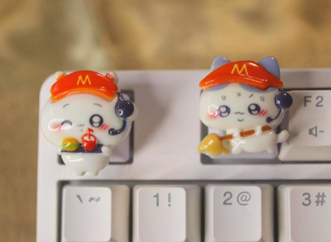 Kawaii Chiika Keycaps, Bear Keycaps, Fast Food Keycap, Cat Keycaps ...