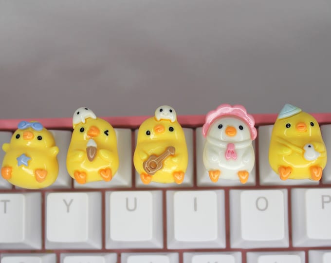 Porte-clés personnage canard kawaii, porte-clés animaux, porte-clés mignons - 1 pièce