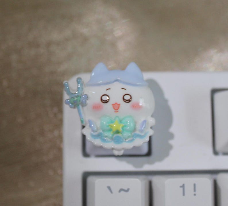 Kawaii Chiika Keycaps, Bear Keycaps, Bunny Keycap, Cat keycaps, Animal Keycaps, Cute Keycaps, Fairy Keycaps, Anime Keycaps - 1pc Cat