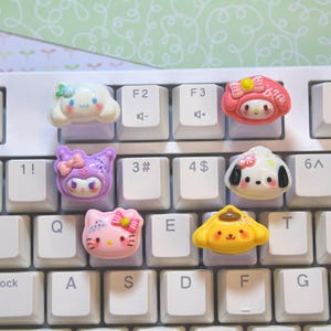 Teclas con personajes navideños kawaii, teclas de macarrones, teclas de galletas, teclas de animales, teclas lindas - 1 pieza