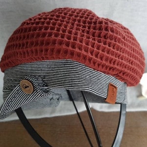 Balloon hat peaked cap Michel hat red baby toddler made of waffle piqué (cotton)