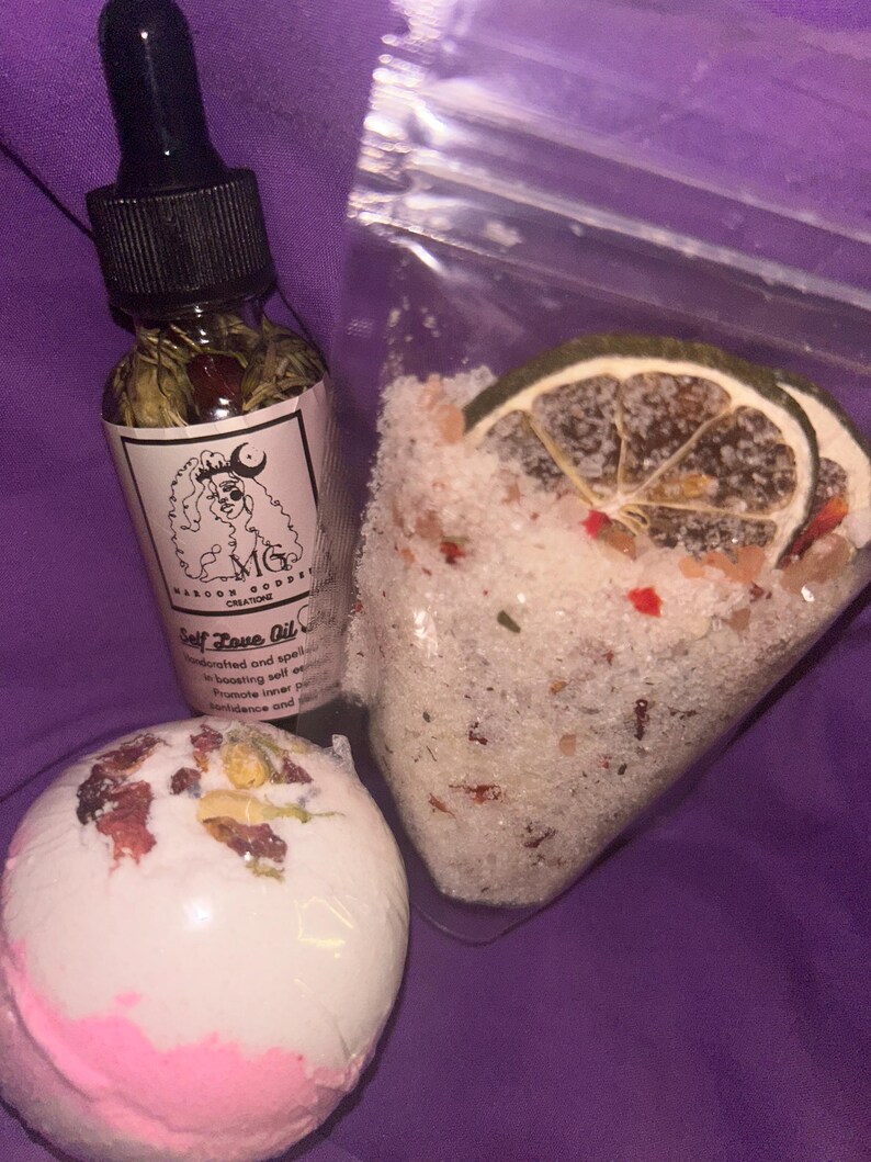 Spiritual Cleansing Bath Salts- Uplift the Mind, Body and Soul/ Cut and Clear Negativity. Self Love Bath Salts Self Love- 3 Combo