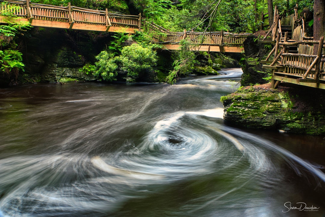 Bushkill Falls Swirling Water Photo: Delaware Water Gap Art Print - Etsy