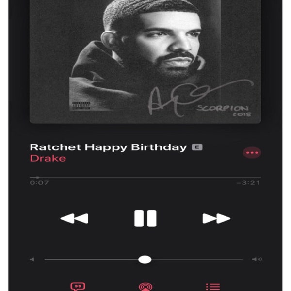 Drake Ratchet Happy Birthday  Custom Edible Image Cake Topper