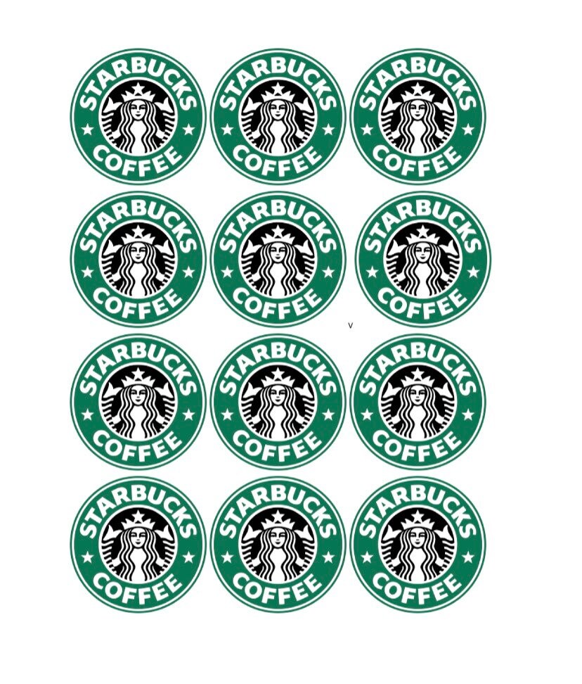 Starbucks Coffee Logo Edible Cupcake Topper Images ABPID51347