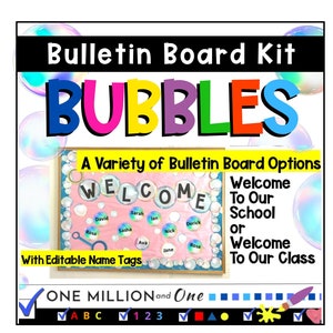BULLETIN BOARD KIT | Bubble Theme | Classroom Decor | Welcome To Our School | Welcome To Our Class | Bulletin Board Printables and Wall Art